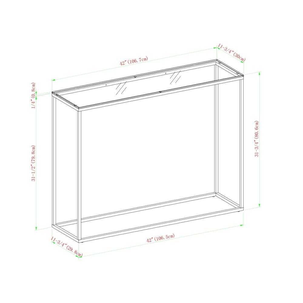 Lowell 42" Open Box Entry Table - Glass/Gold