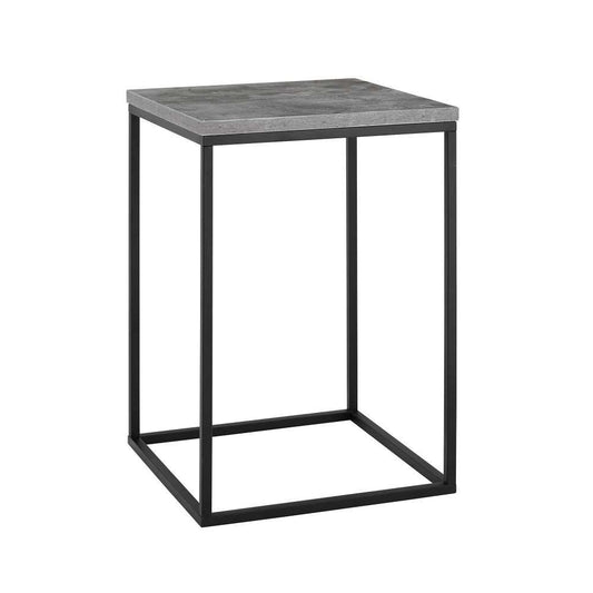 Lowell Modern Square Side Table - Faux Dark Concrete