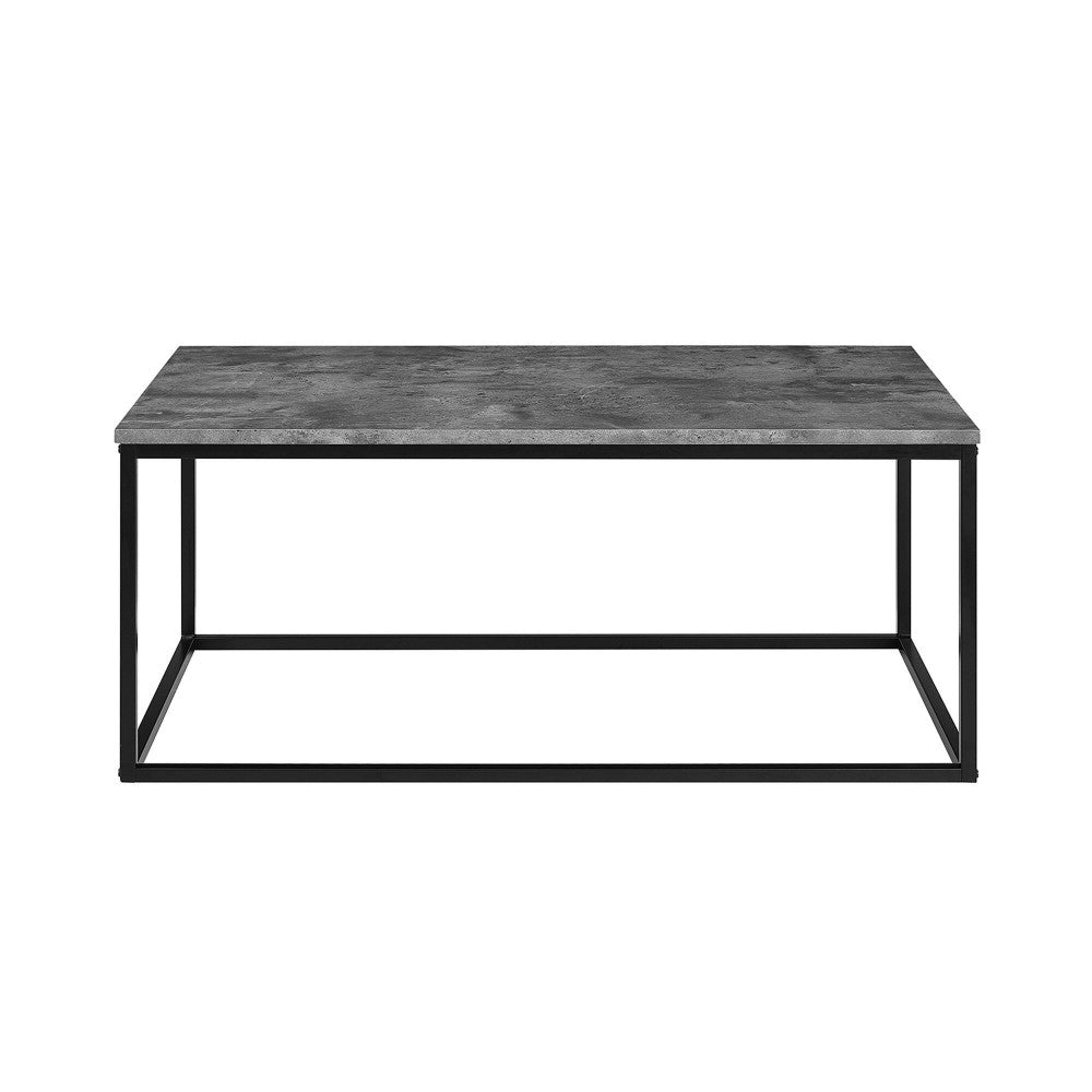 Lowell Open Box Frame Mixed Material Coffee Table - Faux Dark Concrete