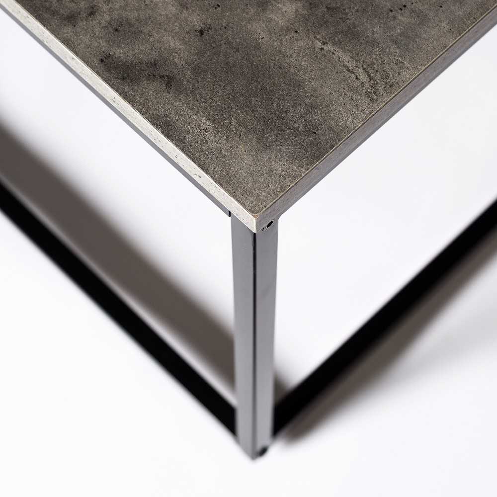 Lowell Open Box Frame Mixed Material Coffee Table - Faux Dark Concrete