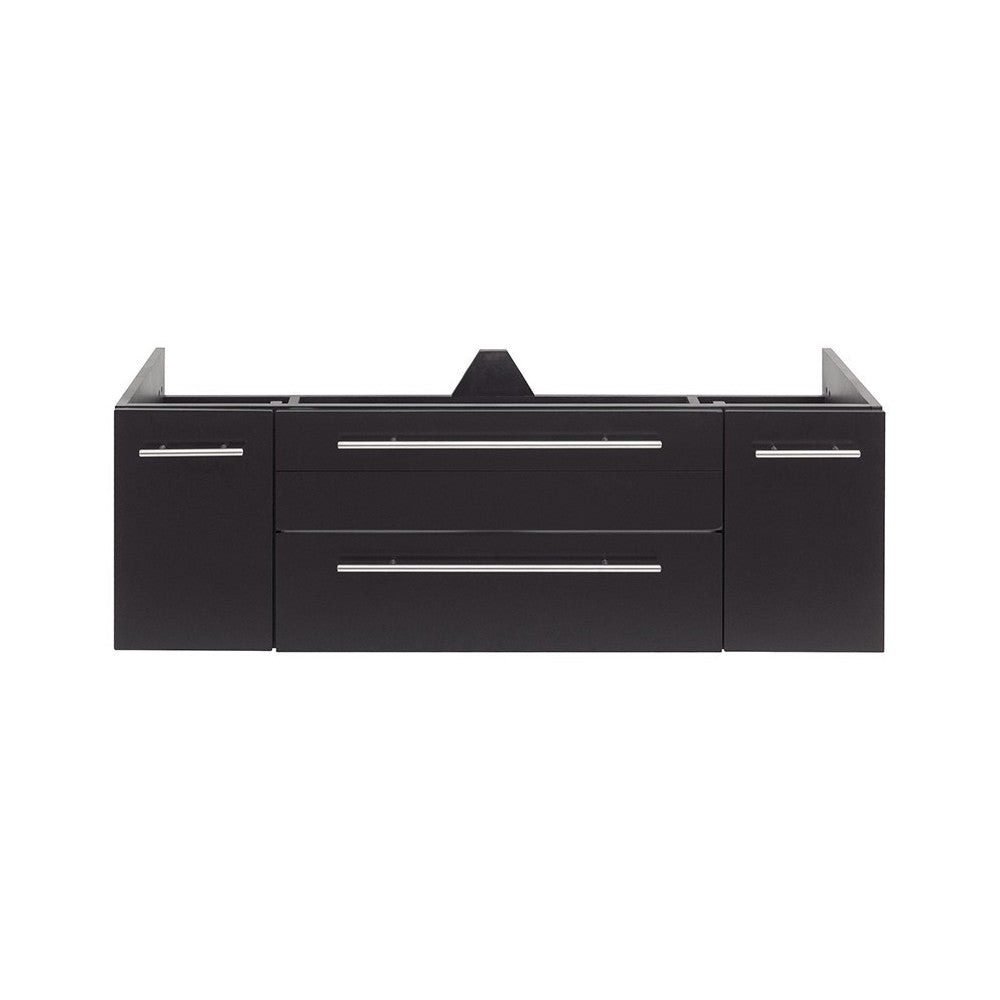 Lucera 48" Espresso Wall Hung Double Undermount Sink Modern Bathroom Cabinet