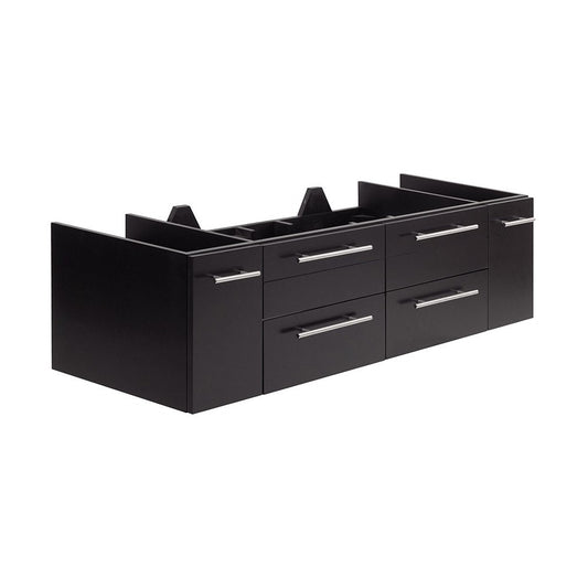 Lucera 60" Espresso Wall Hung Single Undermount Sink Modern Bathroom Cabinet