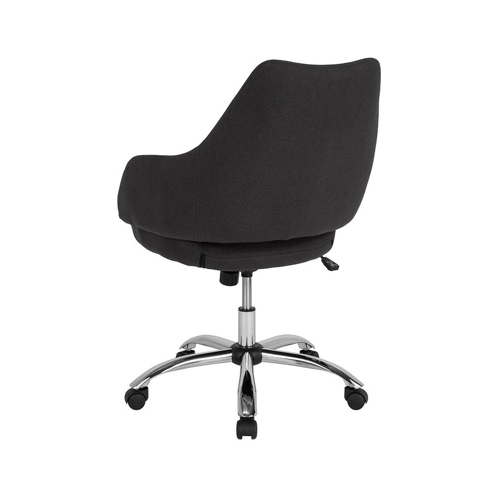 Madrid Home and Office Upholstered Mid-Back Chair in Black Fabric