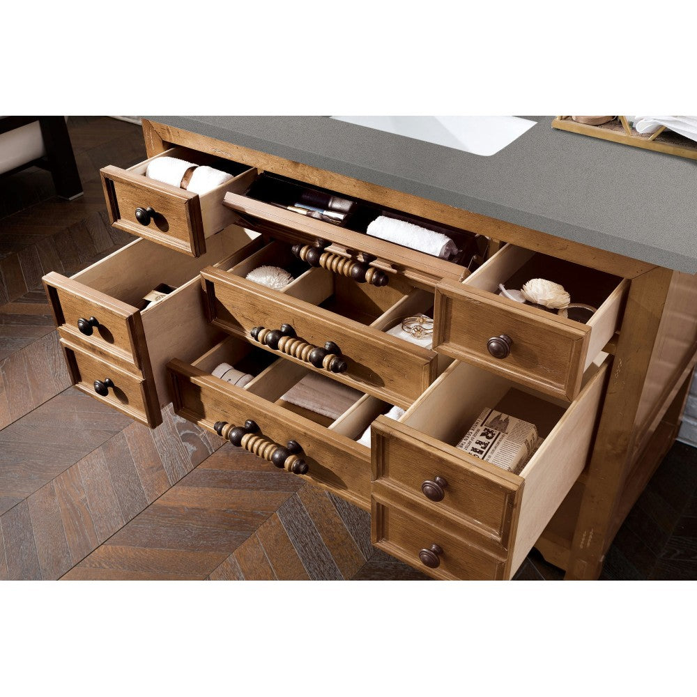 Malibu 48" Single Vanity, Honey Alder w/ 3 CM Gray Expo Quartz Top