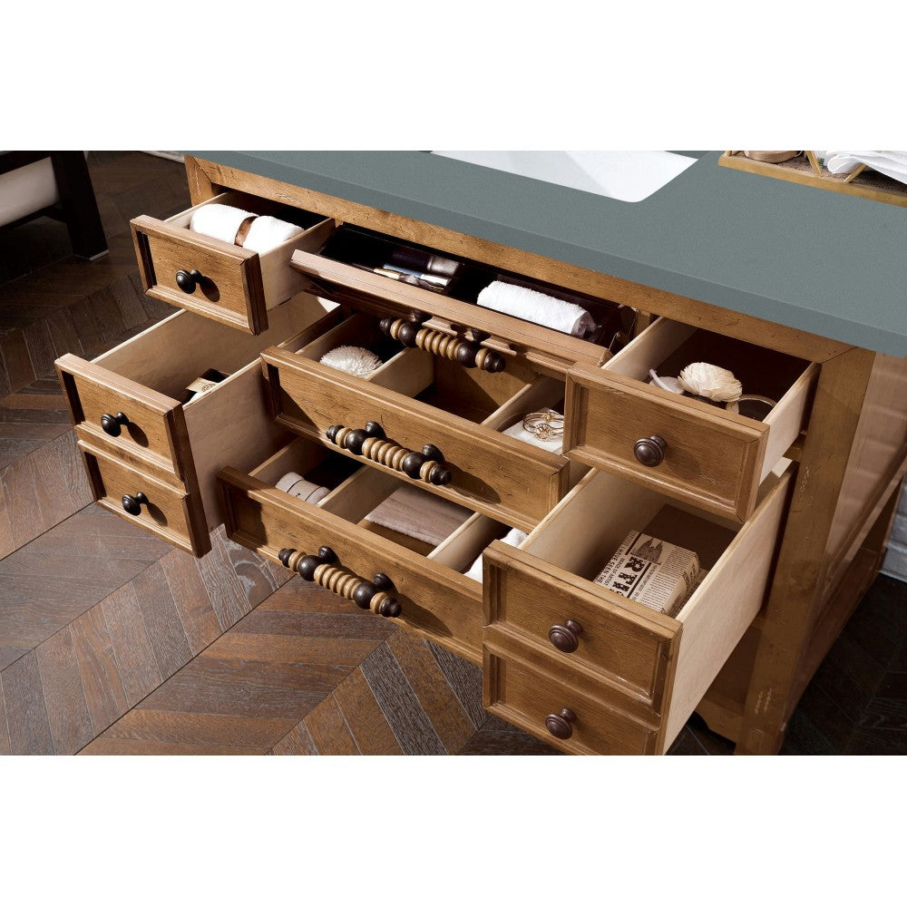Malibu 48" Single Vanity, Honey Alder w/ 3 CM Cala Blue Quartz Top