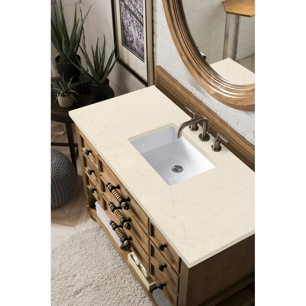 Malibu 48" Single Vanity, Honey Alder w/ 3 CM Eternal Marfil Quartz Top