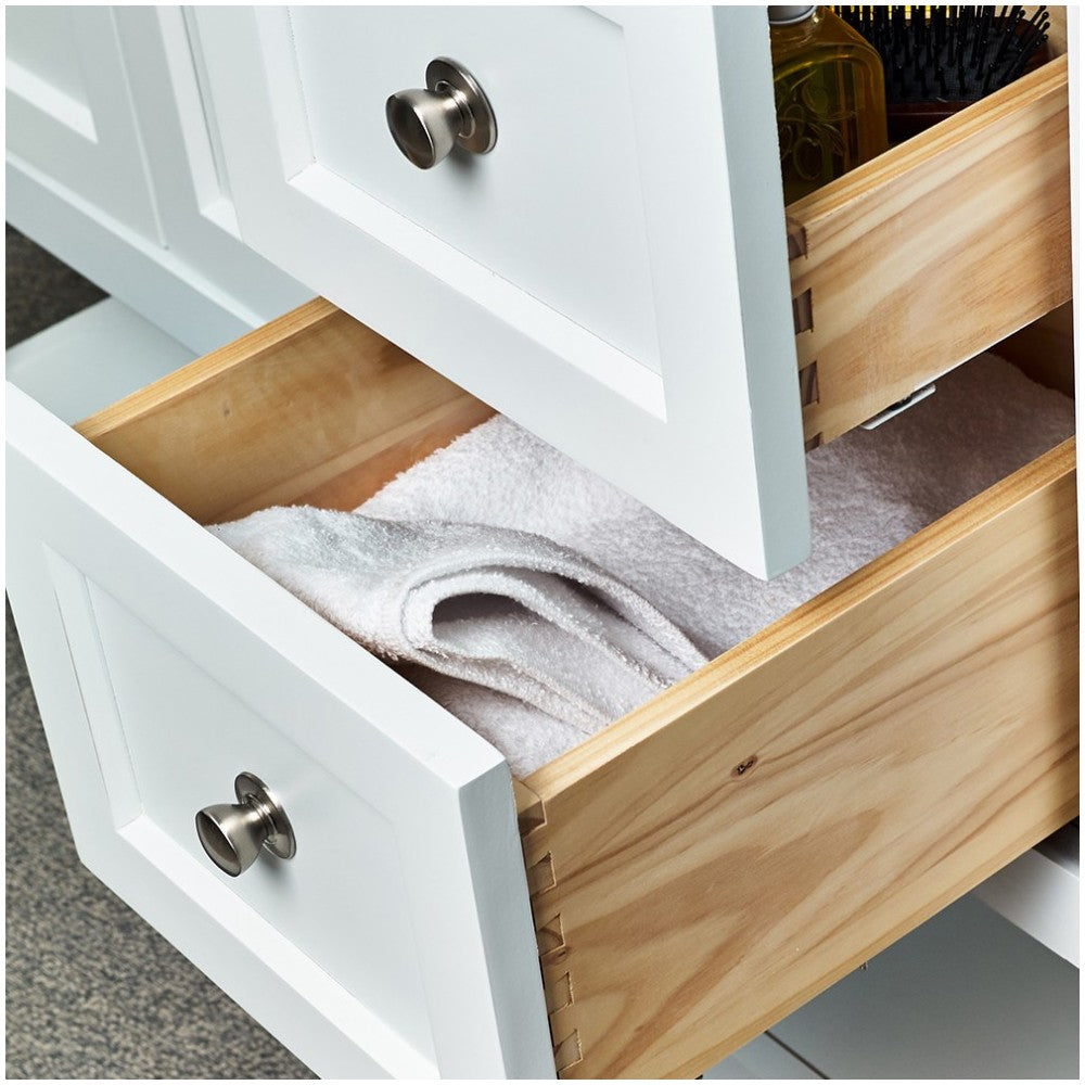 Manchester 72" White Traditional Double Sink Bathroom Cabinet w/ Top & Sinks
