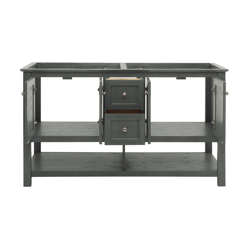 Manchester Regal 60" Gray Wood Veneer Traditional Double Sink Bathroom Cabinet