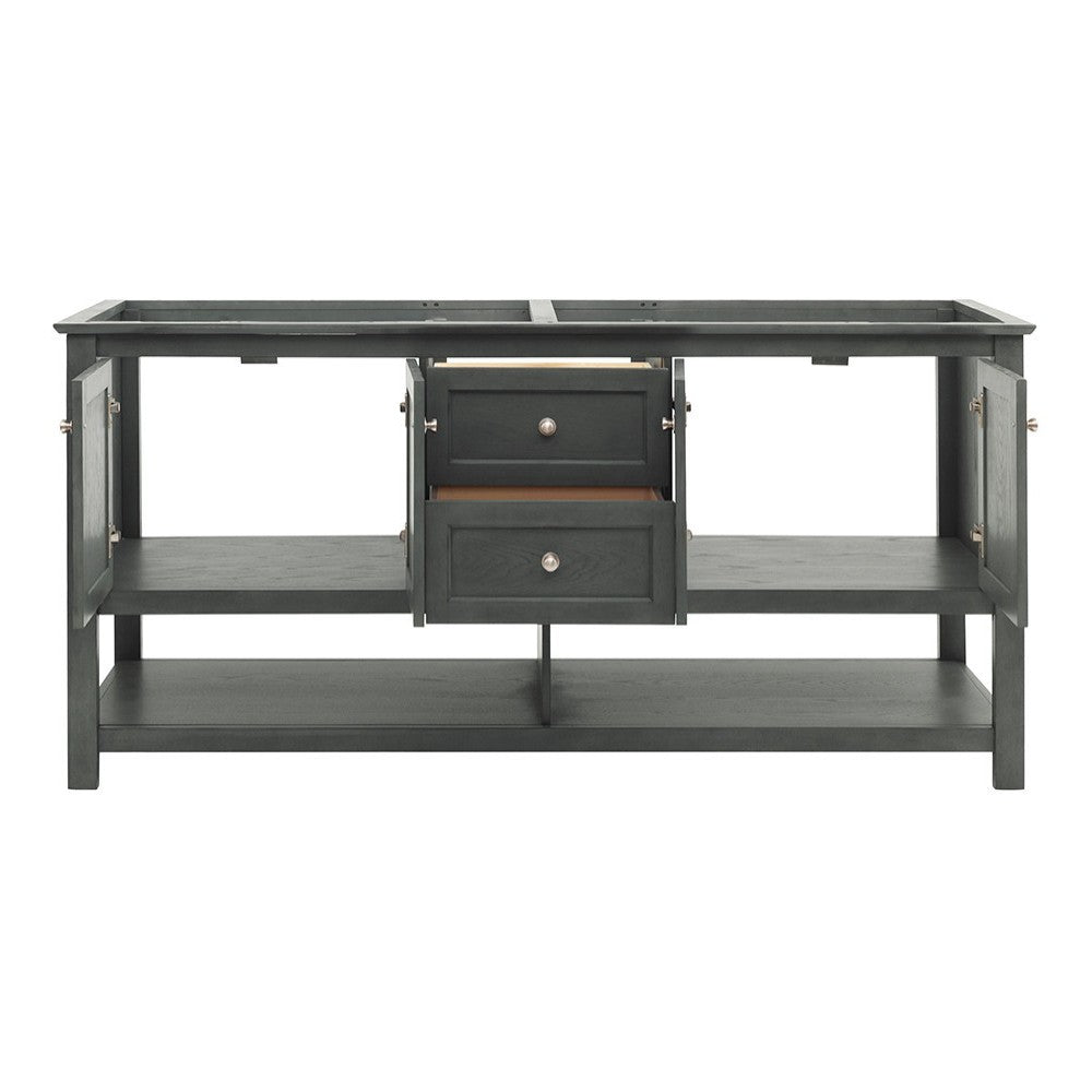 Manchester Regal 72" Gray Wood Veneer Traditional Double Sink Bathroom Cabinet