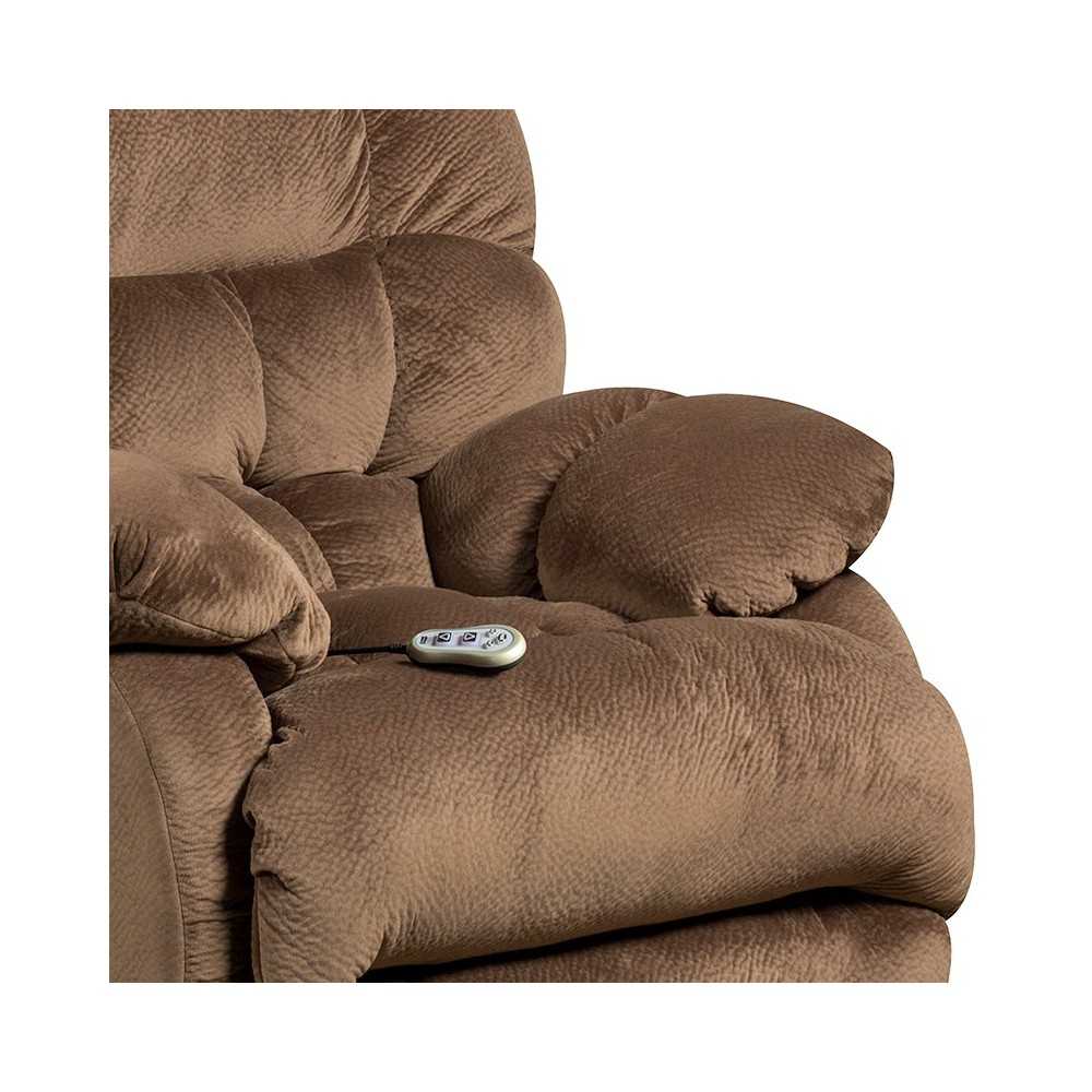 Massaging Sharpei Espresso Microfiber Rocker Recliner with Heat Control