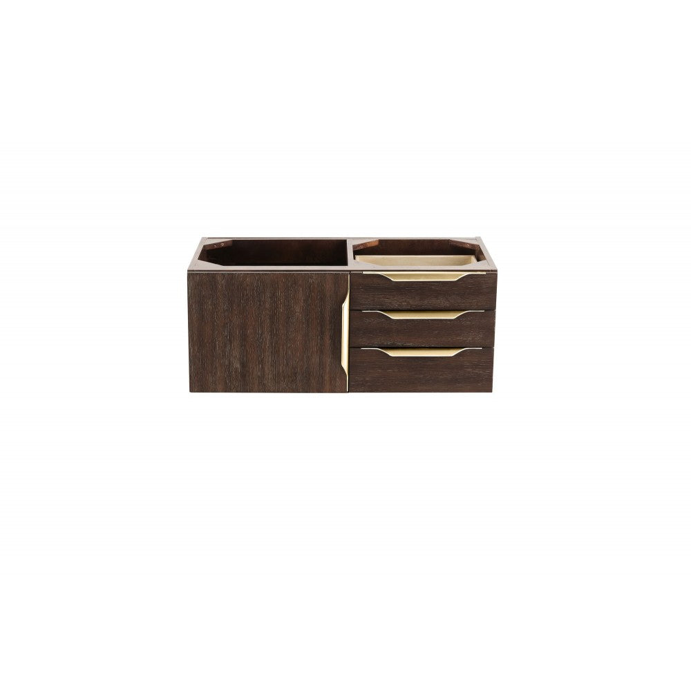 Mercer Island 36" Single Vanity, Coffee Oak, Radiant Gold