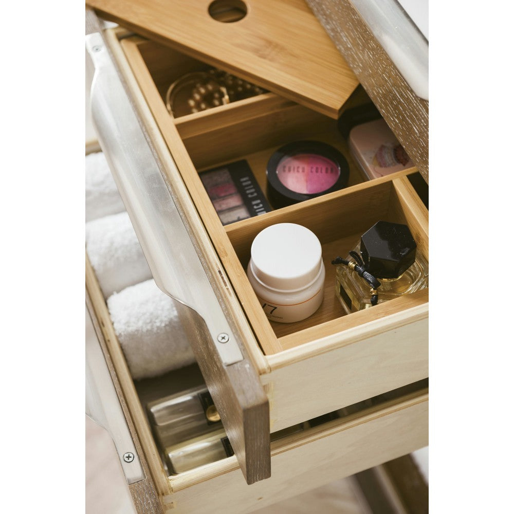 Mercer Island 36" Single Vanity, Latte Oak w/ Glossy White Composite Top