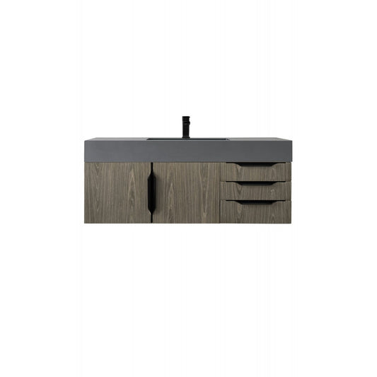 Mercer Island 48" Single Vanity Ash Gray Black w/Dusk Gray Glossy Composite Top