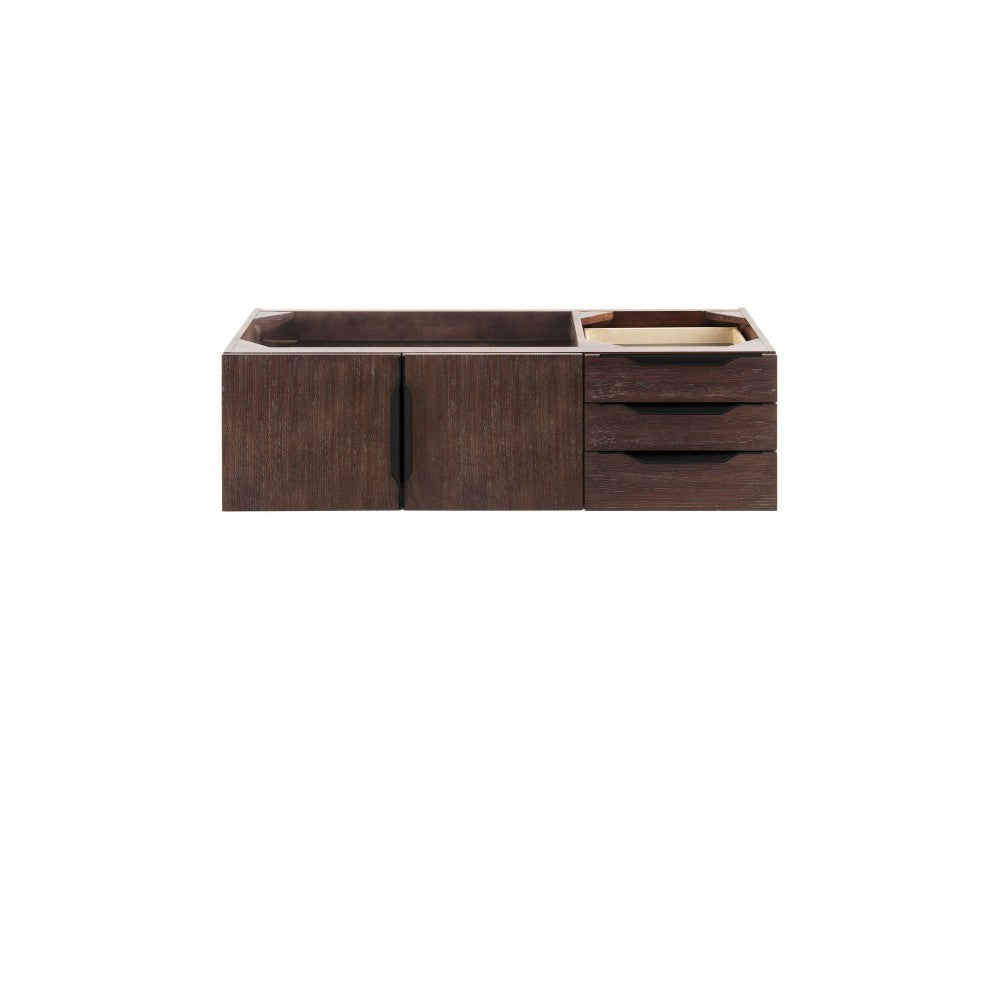 Mercer Island 48" Single Vanity, Coffee Oak, Matte Black