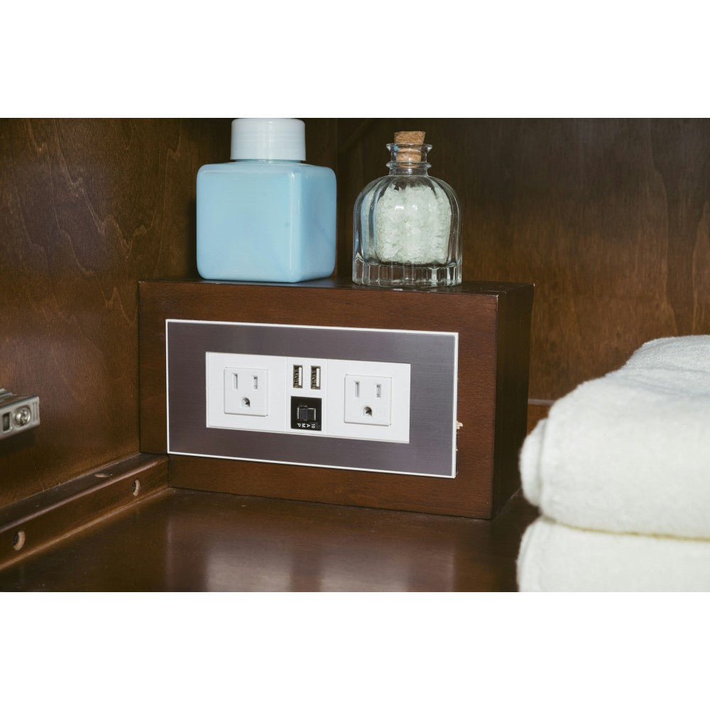 Mercer Island 48" Single Vanity, Coffee Oak w/ Dusk Gray Glossy Composite Top
