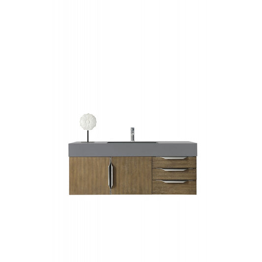 Mercer Island 48" Single Vanity, Latte Oak w/ Dusk Gray Glossy Composite Top
