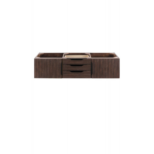 Mercer Island 59" Double Vanity, Coffee Oak, Matte Black