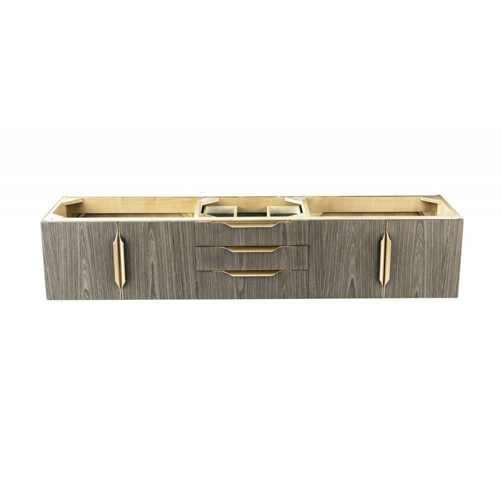 Mercer Island 72" Double Vanity, Ash Gray, Radiant Gold