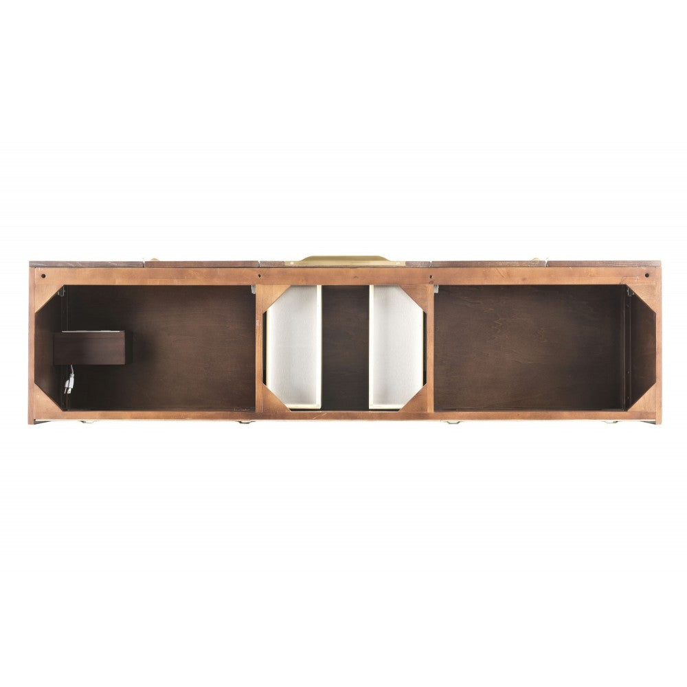 Mercer Island 72" Single Vanity, Coffee Oak, Radiant Gold