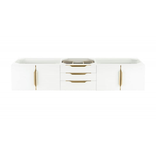 Mercer Island 72" Single Vanity, Glossy White, Radiant Gold