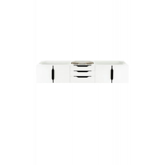 Mercer Island 72" Vanity Glossy White, Matte Black