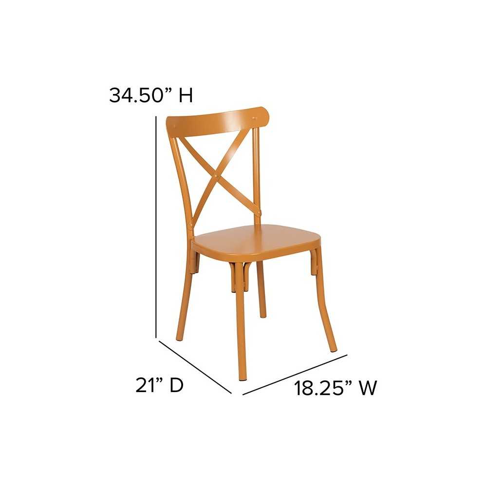 Metal Cross Back Chair (Natural)