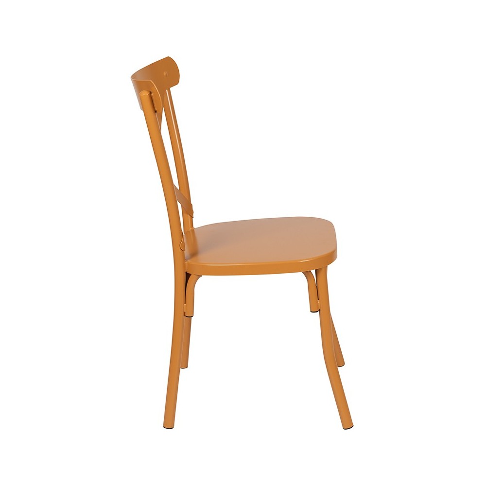 Metal Cross Back Chair (Natural)