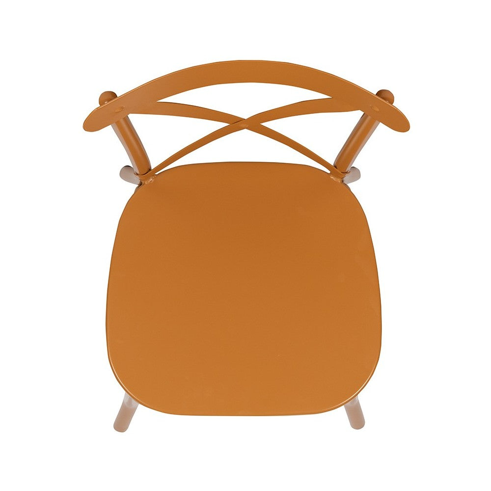 Metal Cross Back Chair (Natural)