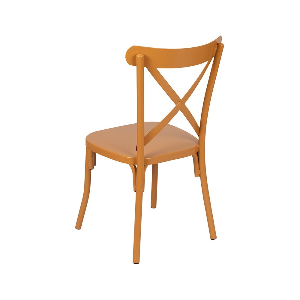 Metal Cross Back Chair (Natural)