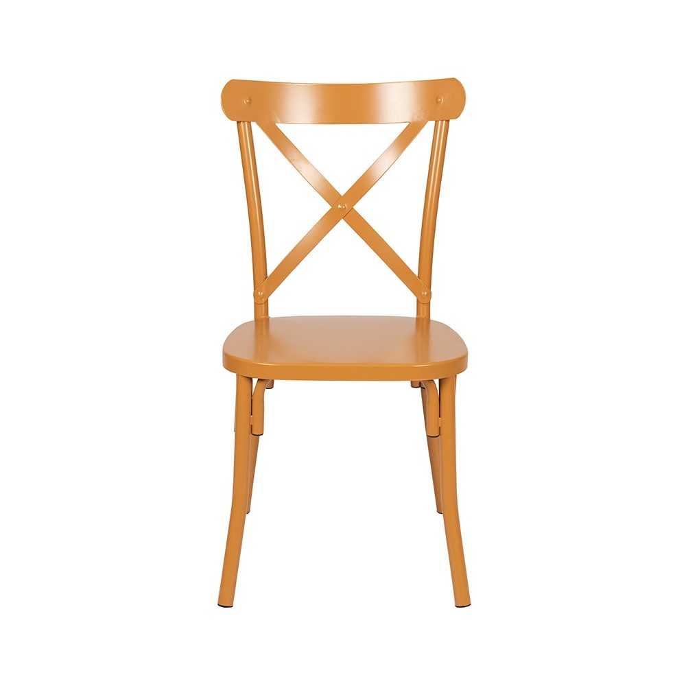 Metal Cross Back Chair (Natural)