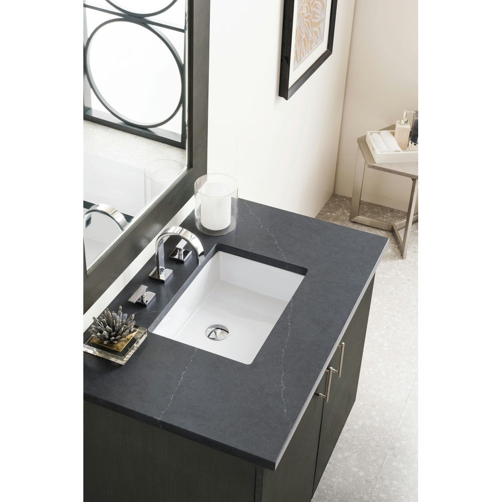 Metropolitan 36" Single Vanity Silver Oak w/ 3 CM Charcoal Soapstone Quartz Top