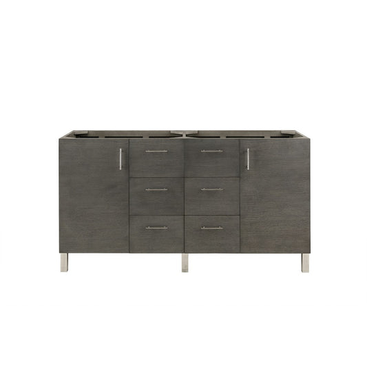 Metropolitan 60" Double Vanity, Silver Oak