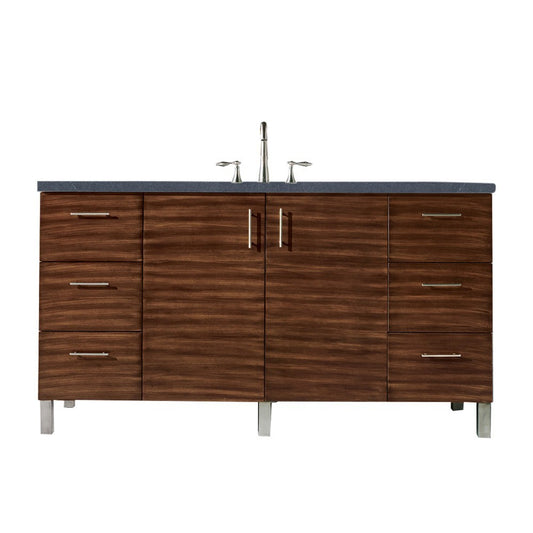 Metropolitan 60" Single Vanity American Walnut w/3 CM Soapstone Quartz Top