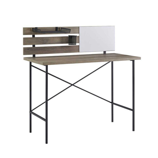 Meyer 42" Modern Slat Back Adjustable Storage Writing Desk - Gray Wash