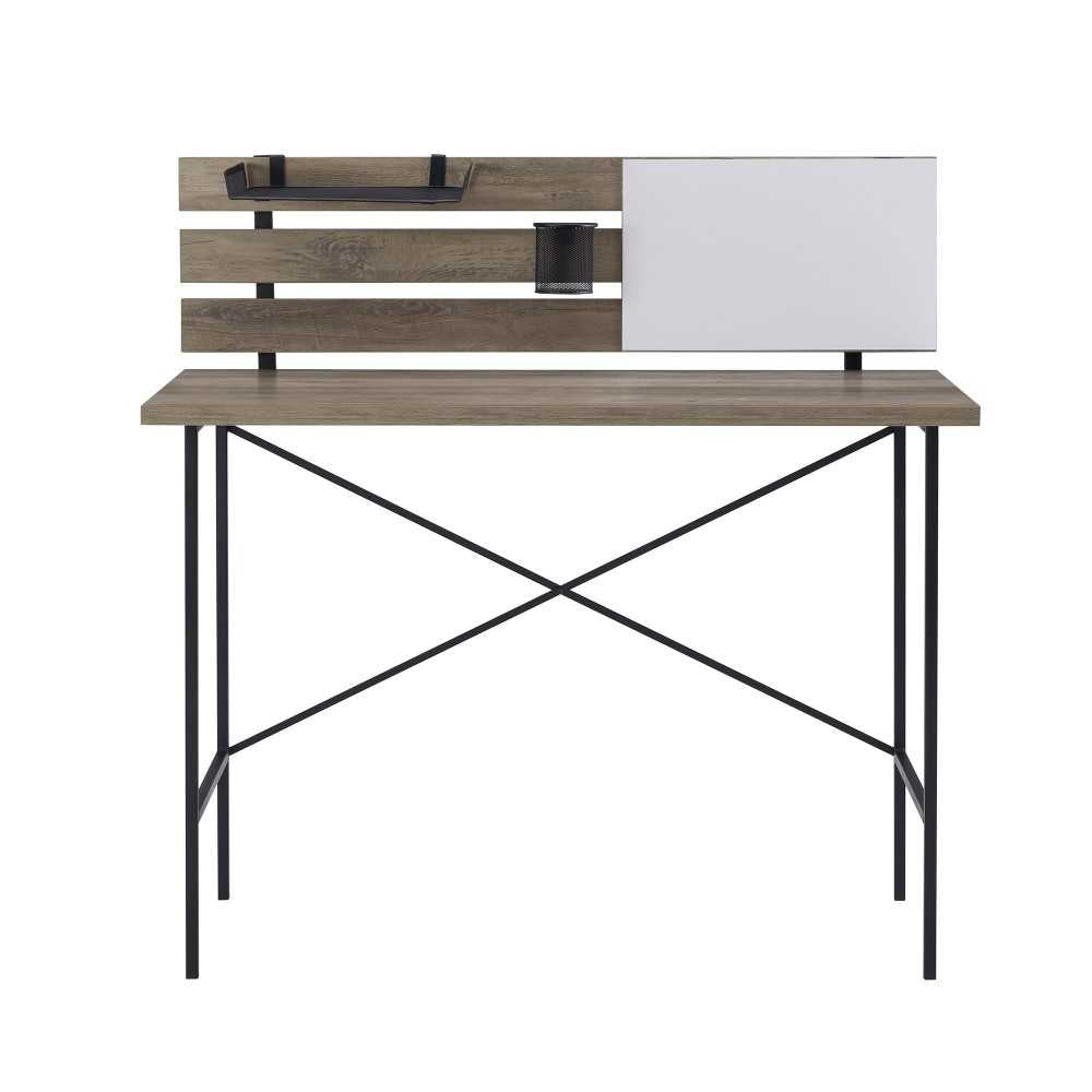 Meyer 42" Modern Slat Back Adjustable Storage Writing Desk - Gray Wash