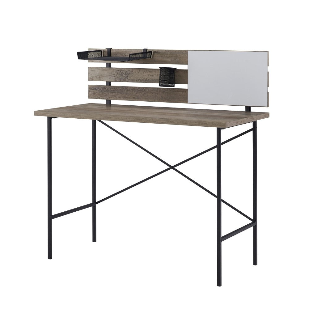 Meyer 42" Modern Slat Back Adjustable Storage Writing Desk - Gray Wash