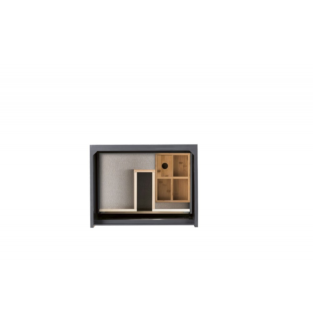 Milan 23.6" Single Vanity Cabinet, Modern Gray Glossy