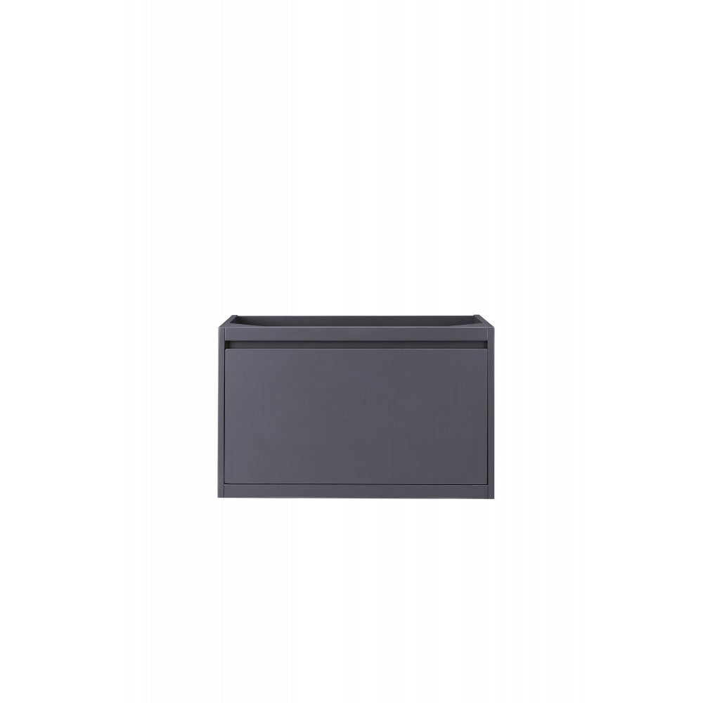 Milan 31.5" Single Vanity Cabinet, Modern Gray Glossy