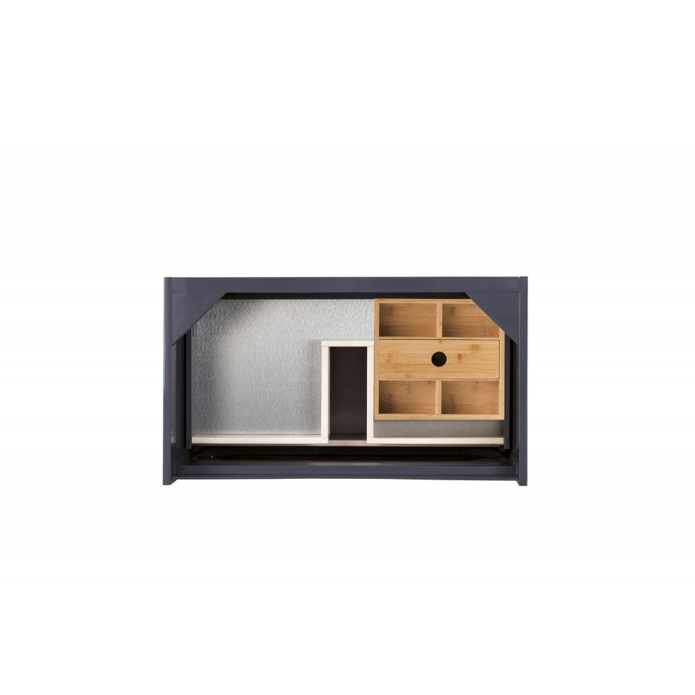Milan 31.5" Single Vanity Cabinet, Modern Gray Glossy