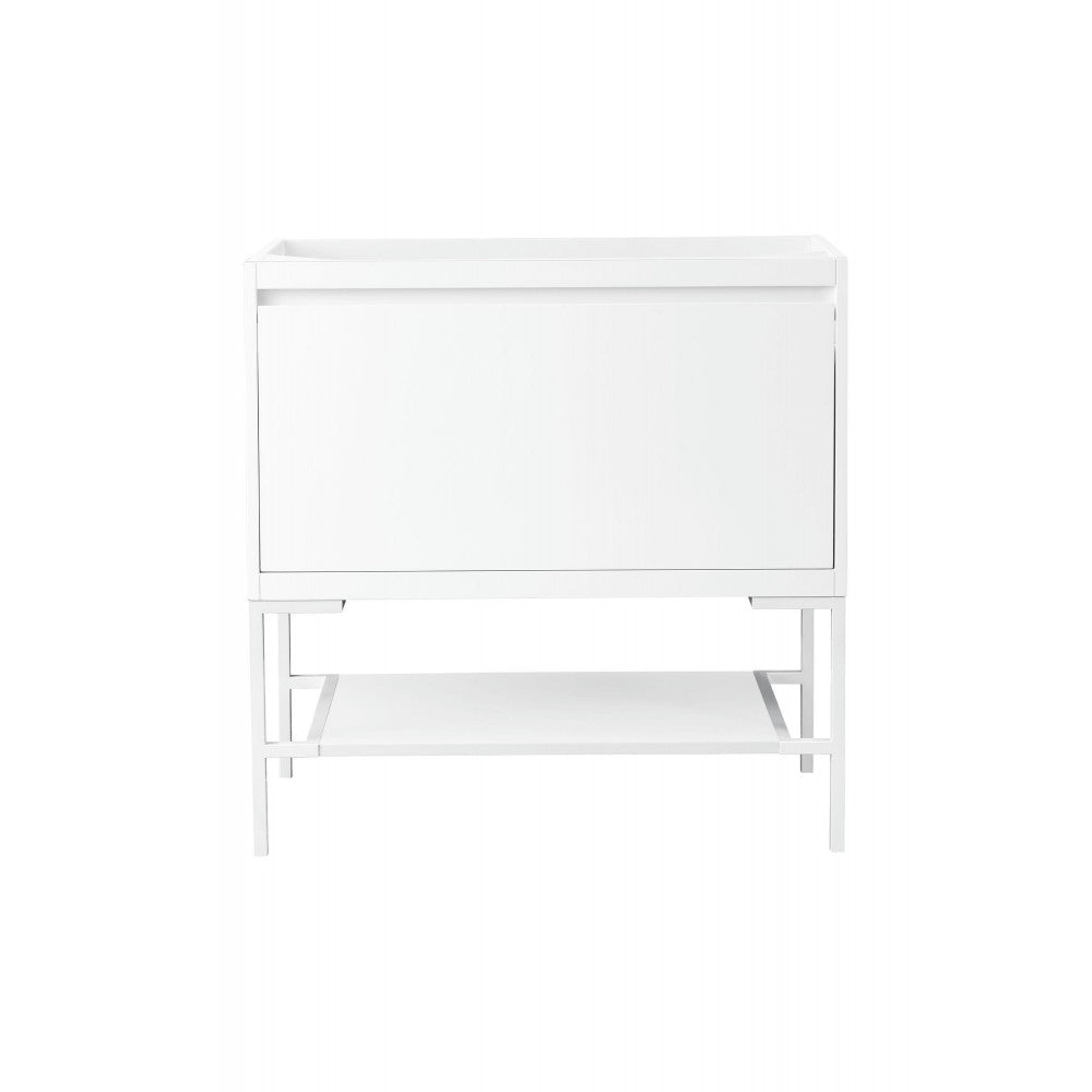 Milan 35.4" Single Vanity Cabinet, Glossy White