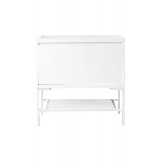 Milan 35.4" Single Vanity Cabinet, Glossy White