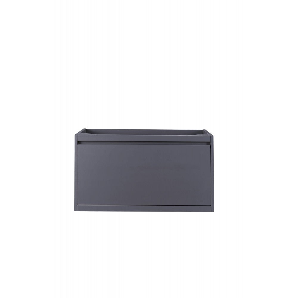 Milan 35.4" Single Vanity Cabinet, Modern Gray Glossy