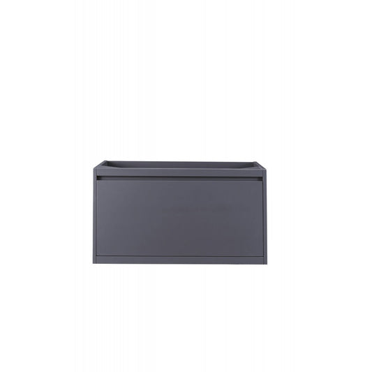 Milan 35.4" Single Vanity Cabinet, Modern Gray Glossy