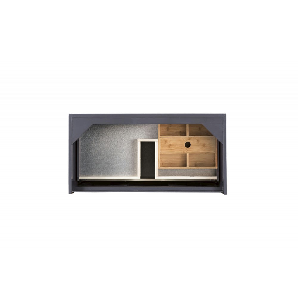 Milan 35.4" Single Vanity Cabinet, Modern Gray Glossy