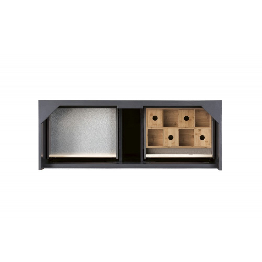 Milan 47.3" Single Vanity Cabinet, Modern Gray Glossy