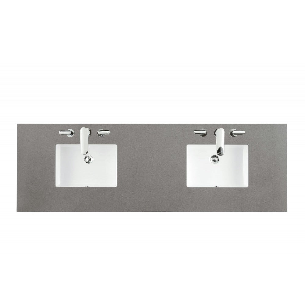 Mykonos 72" Double Vanity Cabinet, Cinnamon, w/ 3 CM Gray Expo Quartz Top
