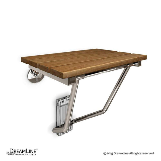 Natural Teak Folding Shower Seat. ADA Compliant Shower Seat