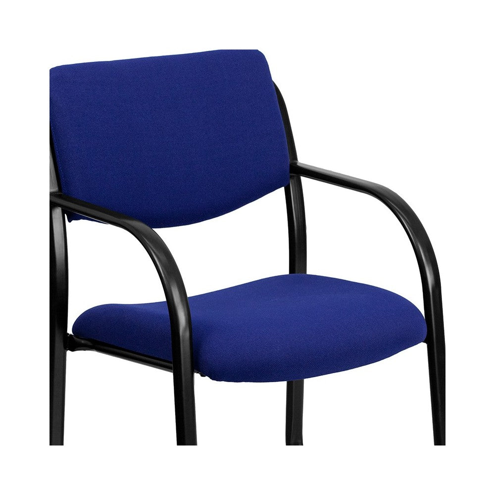 Navy Fabric Executive Side Reception Chair with Sled Base