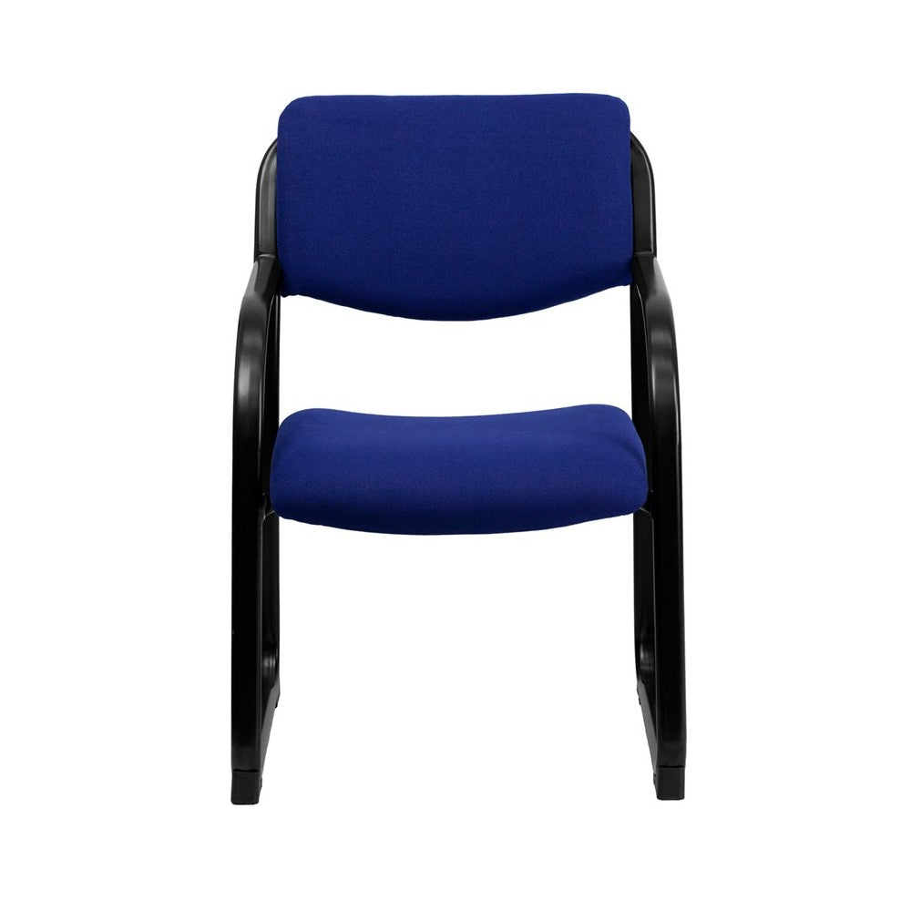 Navy Fabric Executive Side Reception Chair with Sled Base