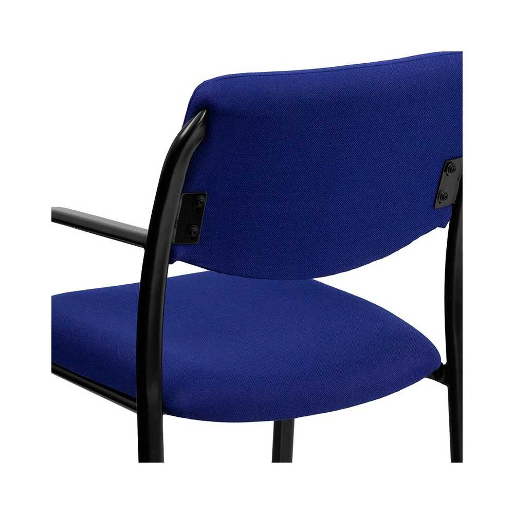 Navy Fabric Executive Side Reception Chair with Sled Base